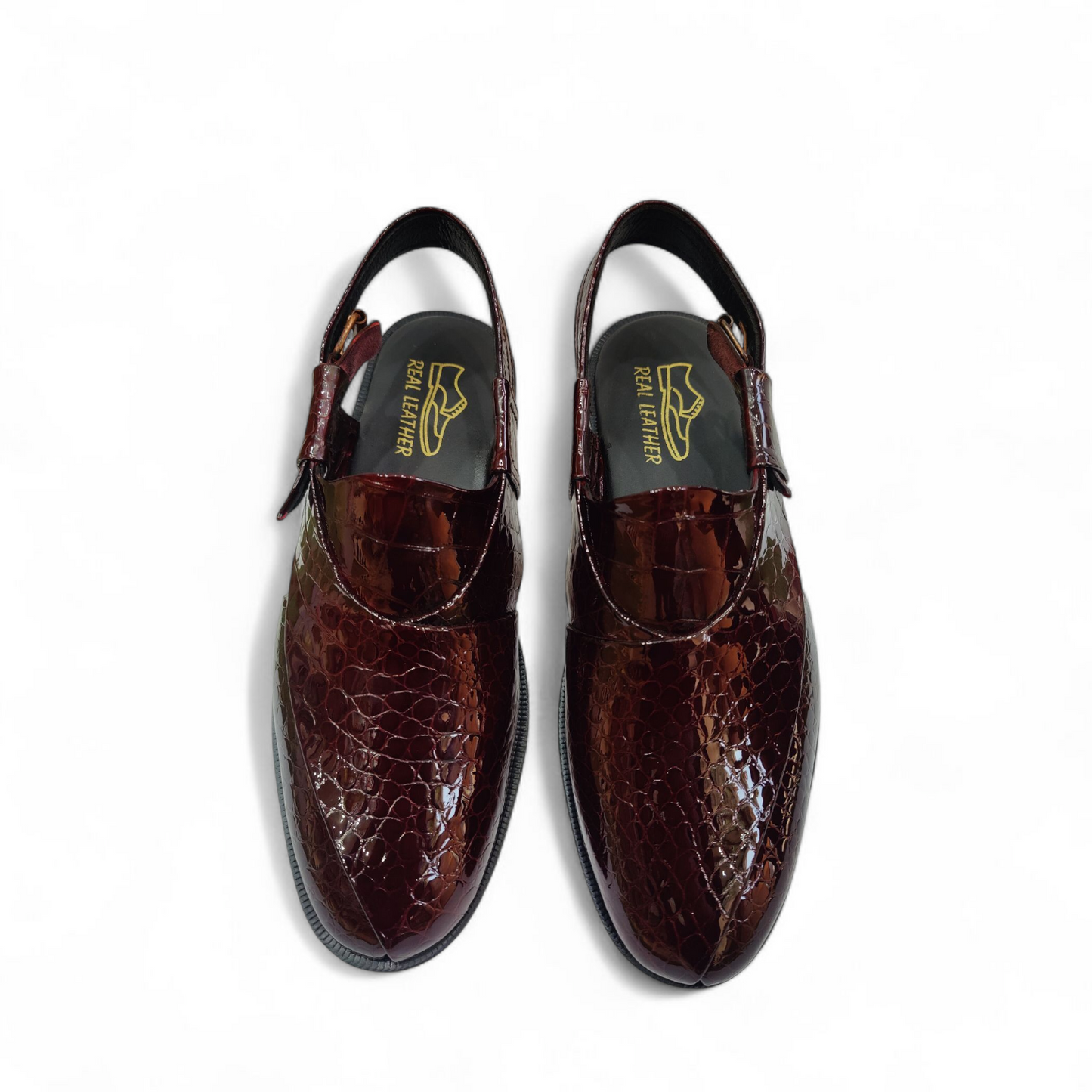 Elegant Crocodile-Effect Slingbacks