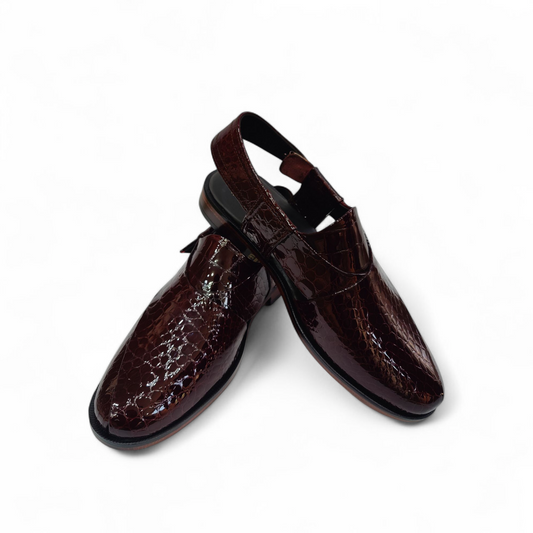 Elegant Crocodile-Effect Slingbacks